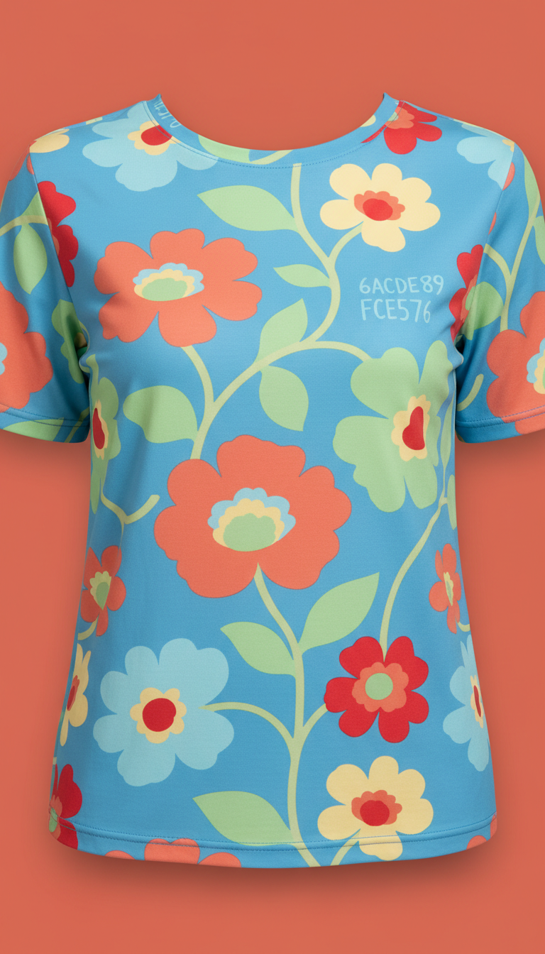 Sky Blue Custom Flower Shirt