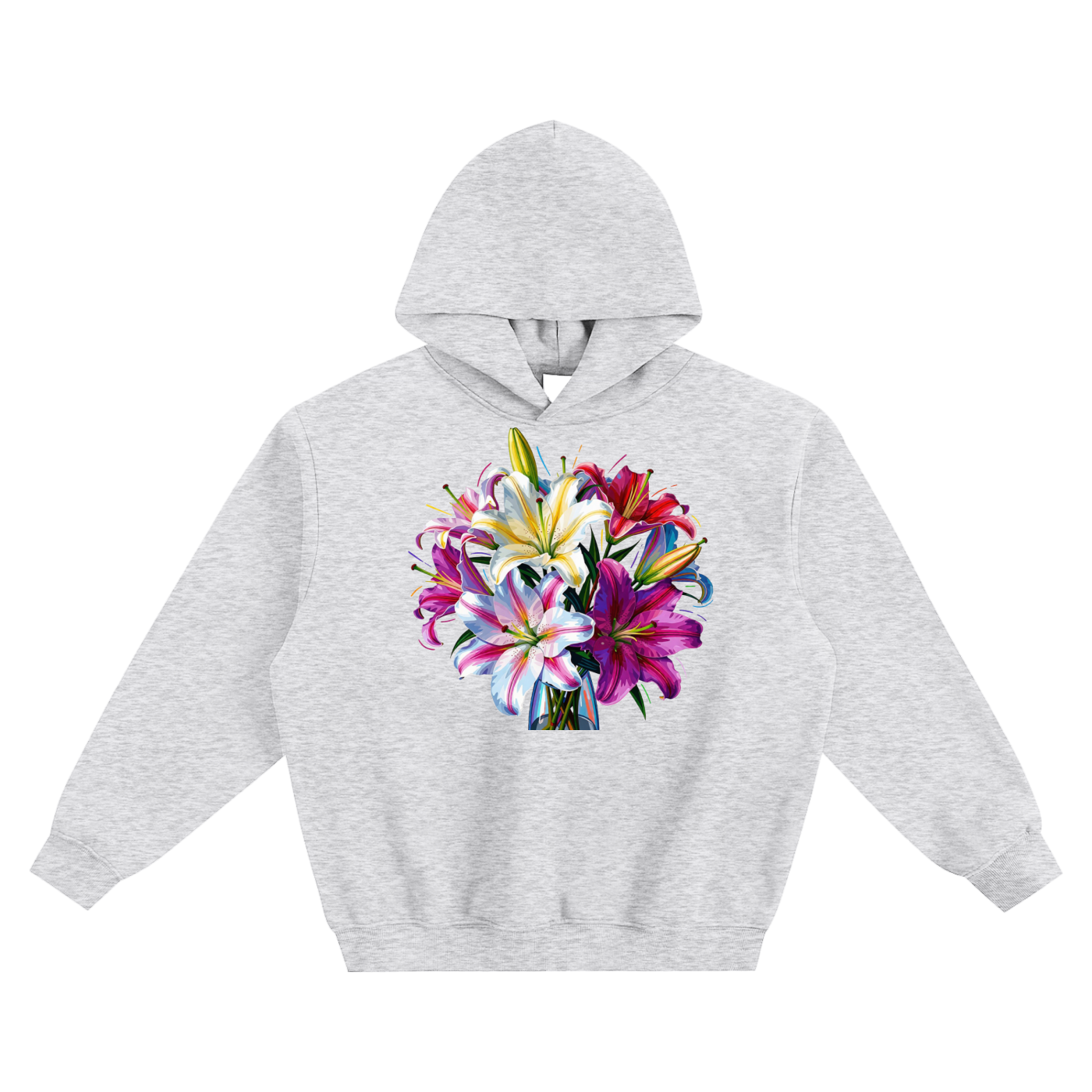 "Stargazer Lilies" Fleeced Boxy Hoodie