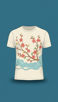 Peach Blossom Garden Illustration Shirt